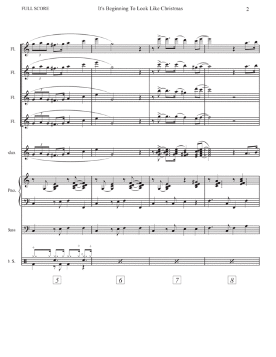 It's Beginning To Look Like Christmas Woodwind Quartet scores gallery preview page 3