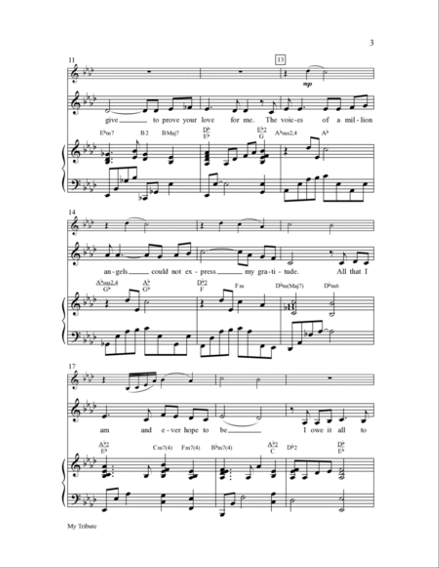 My Tribute My Tribute Choir scores gallery preview page 3