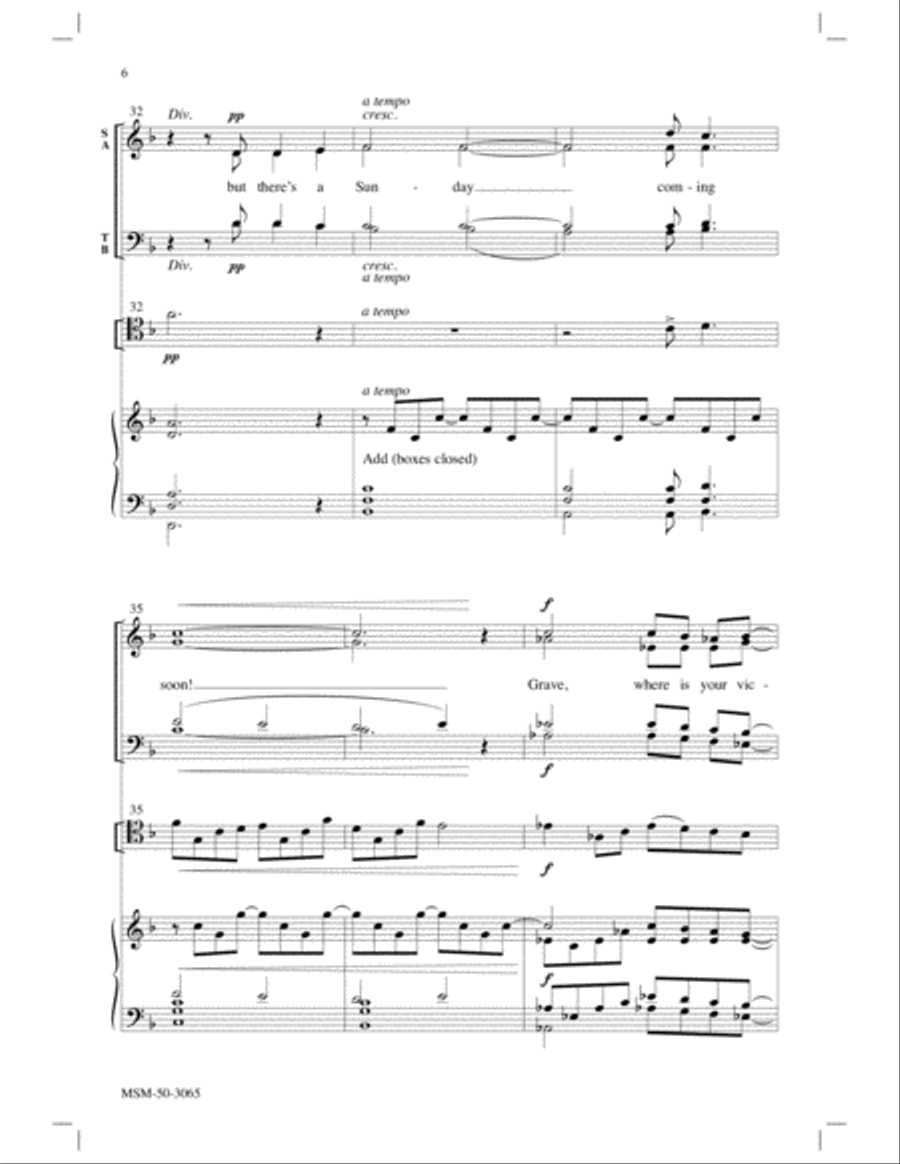 There's a Sunday Coming Soon 4-Part scores gallery preview page 5