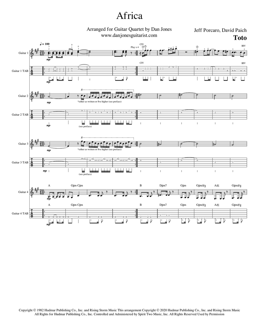 Africa Guitar Ensemble scores gallery preview page 3