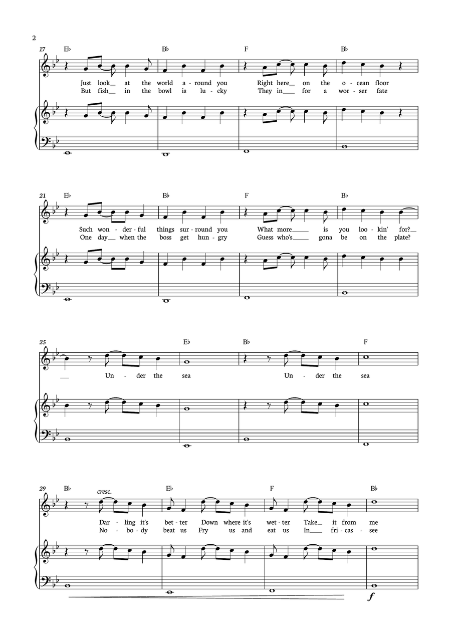Under The Sea Under The Sea Piano, Vocal scores gallery preview page 2