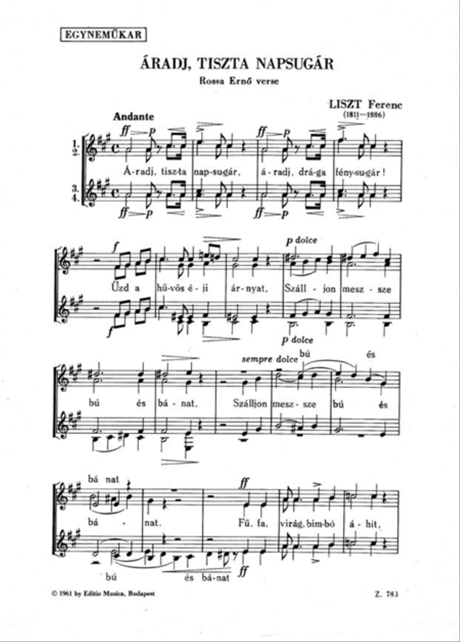 Áradj tiszta napsugár Áradj tiszta napsugár A Cappella scores gallery preview page 3