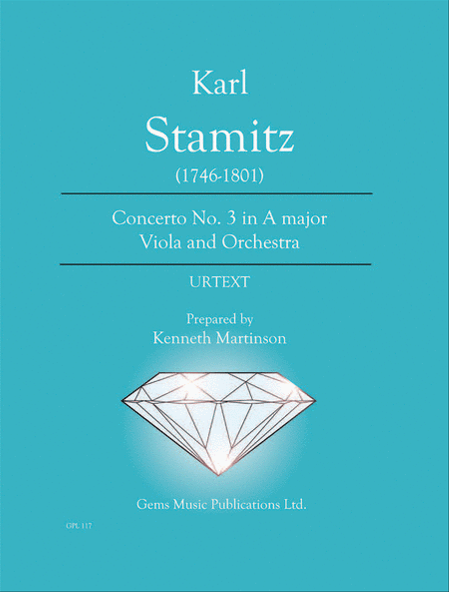 Book cover for Concerto No. 3 in A major Viola and Orchestra