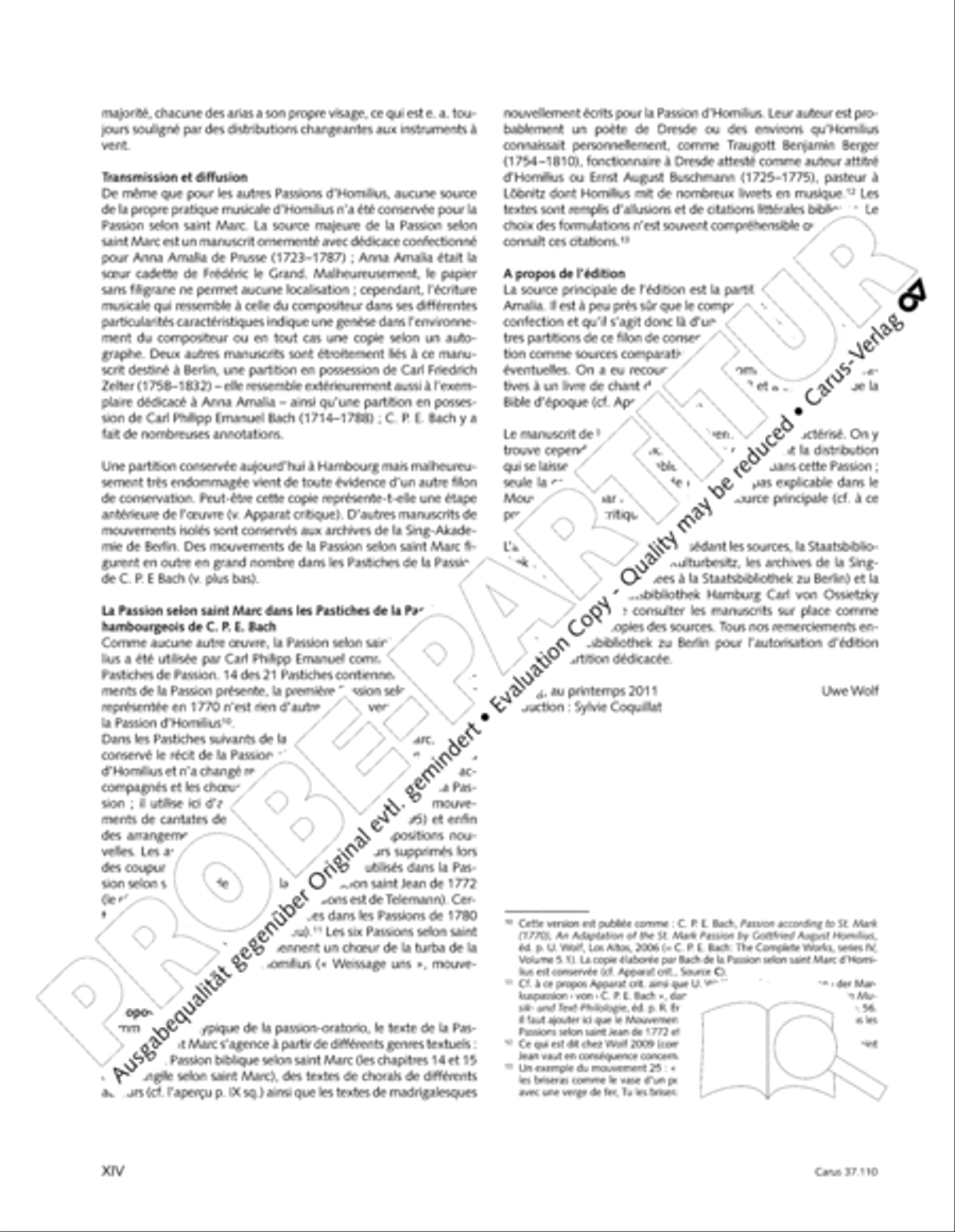 Markuspassion. Werkausgabe Reihe 1, Bd. 7 (Homilius) 4-Part scores gallery preview page 12