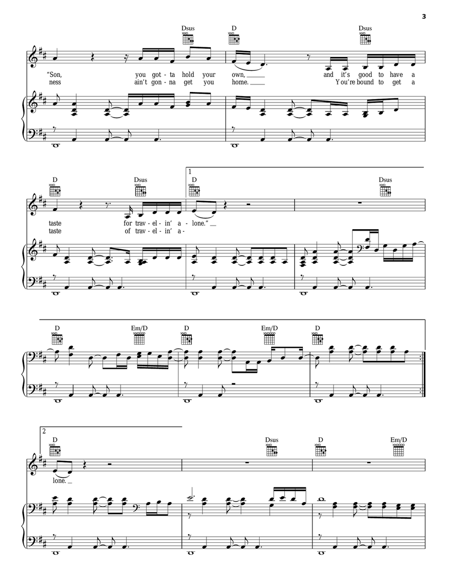 Traveling Alone Traveling Alone Acoustic Guitar scores gallery preview page 3