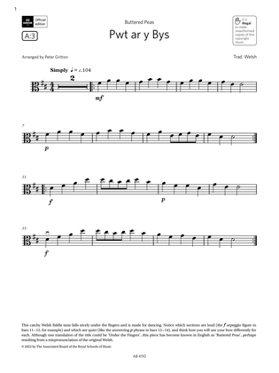 Book cover for Pwt ar y Bys (Grade Initial, A3, from the ABRSM Viola Syllabus from 2024)