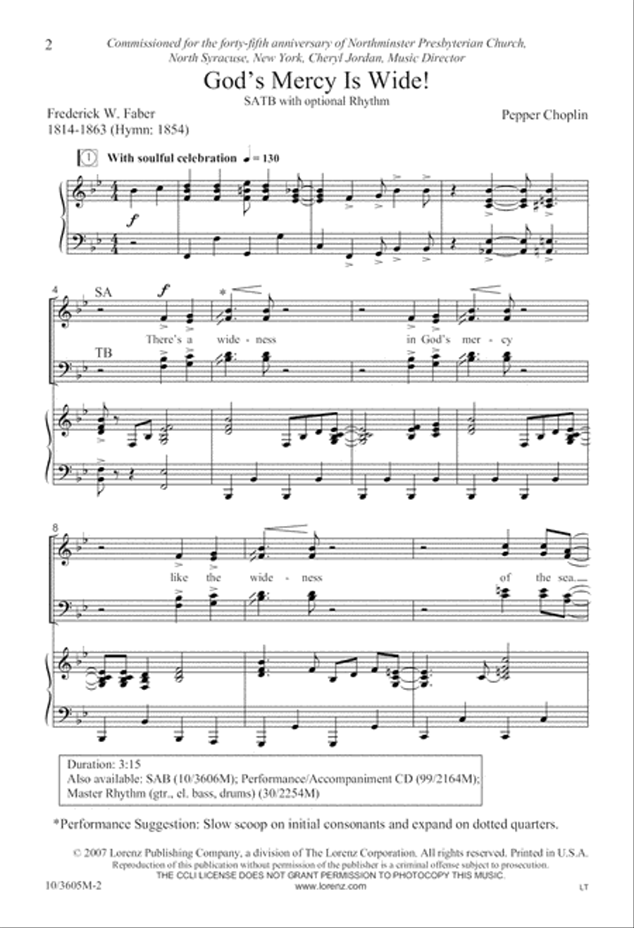 God's Mercy Is Wide! 4-Part scores gallery preview page 3