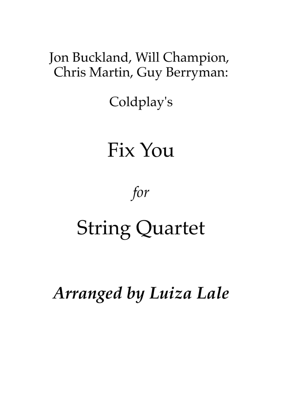 Fix You String Quartet scores gallery preview page 1