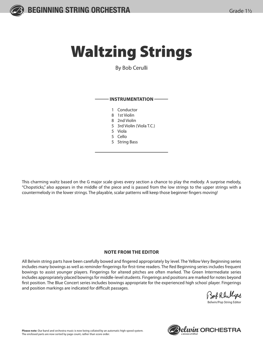 Waltzing Strings: Score