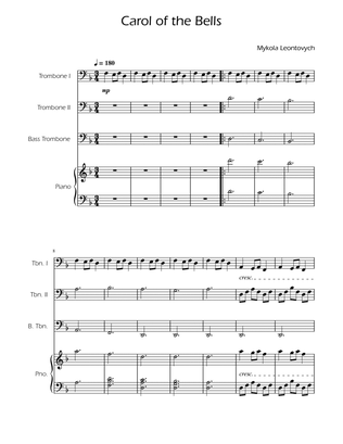 Carol of the Bells - Trombone Trio w/ Piano