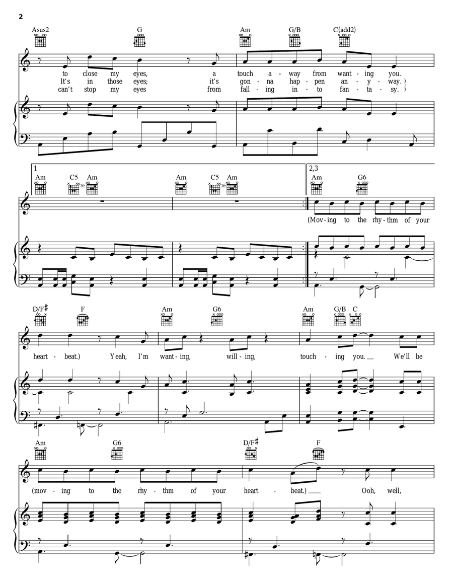 Tonight Piano, Vocal, Guitar scores gallery preview page 2