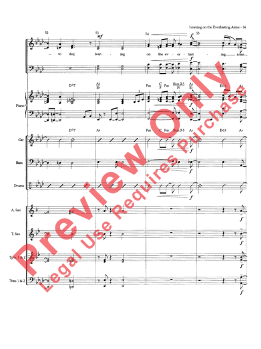 Leaning on the Everlasting Arms Choir scores gallery preview page 15