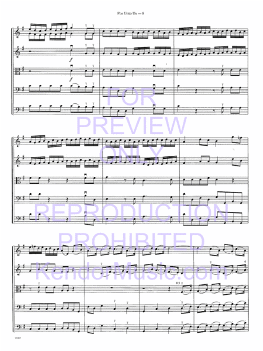 For Unto Us (from Messiah) String Orchestra scores gallery preview page 11