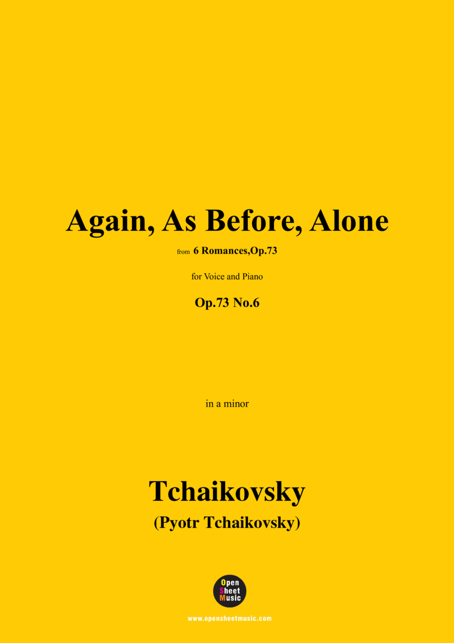Tchaikovsky-Again,As Before,Alone,in a minor,Op.73 No.6 Voice scores gallery preview page 1