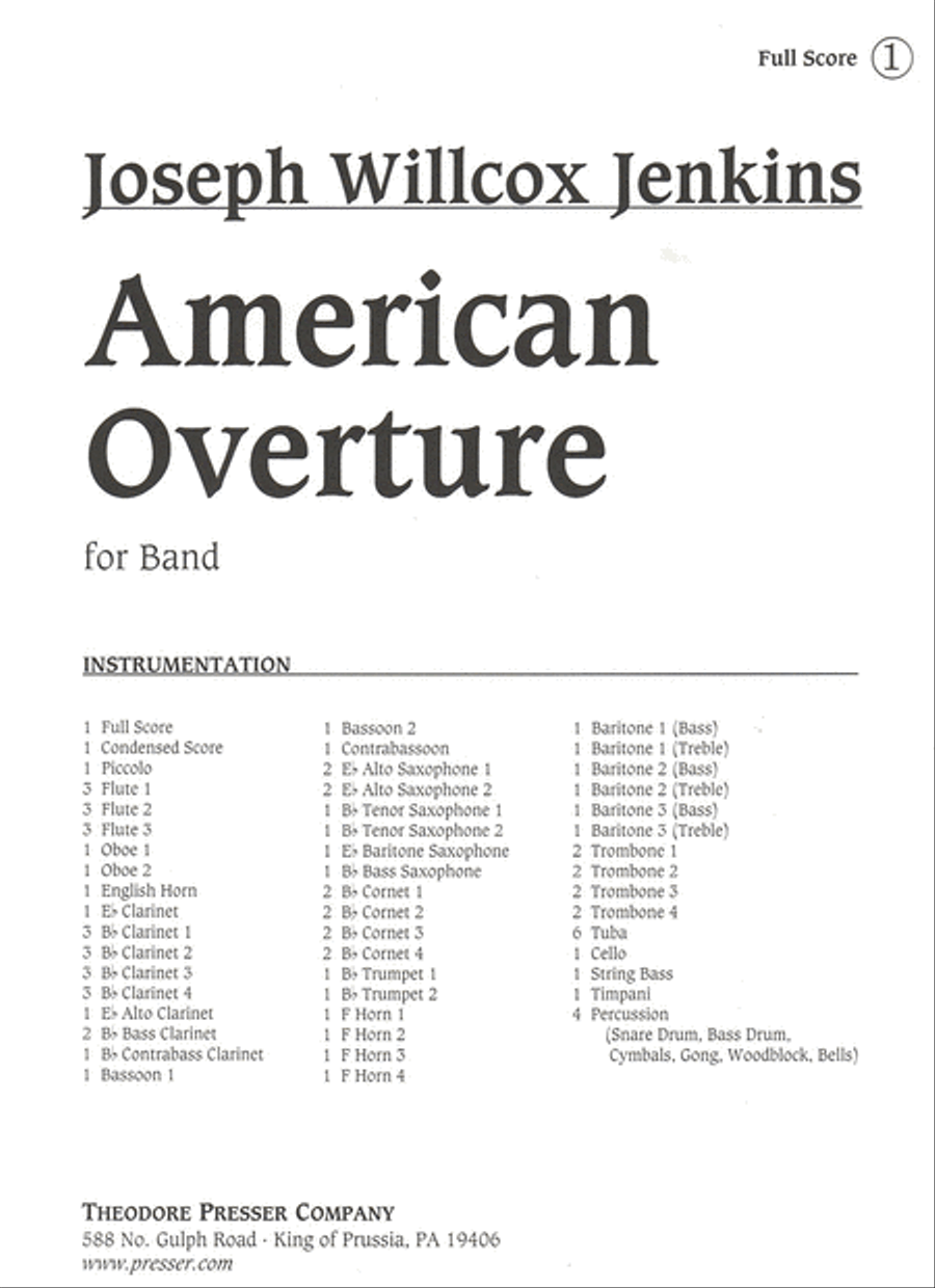 American Overture Concert Band scores gallery preview page 1