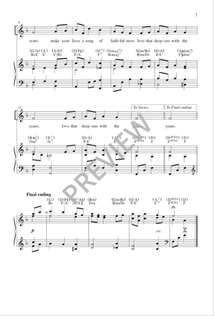 Love That Deepens with the Years - SAB edition 3-Part scores gallery preview page 4