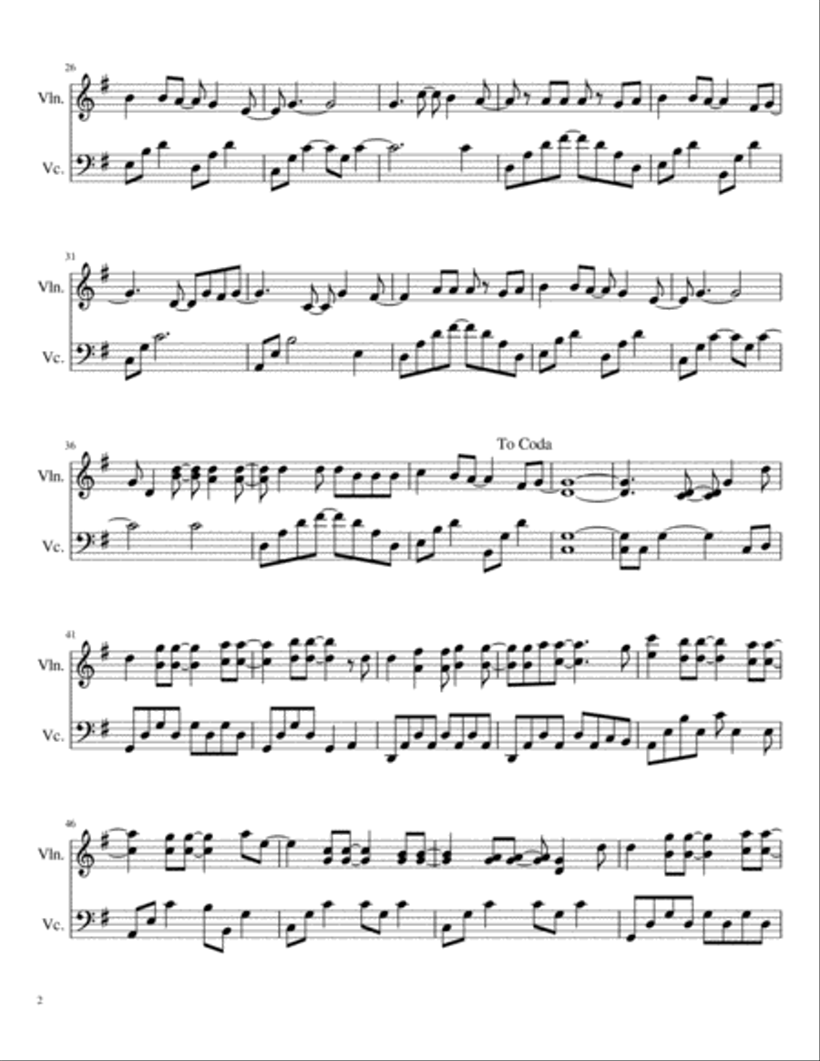 A Million Dreams String Duet scores gallery preview page 2