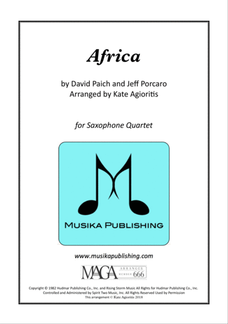 Africa Africa Saxophone Quartet scores gallery preview page 1