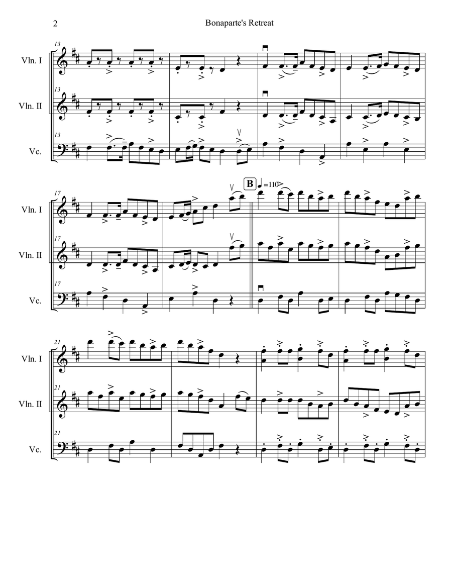 Bonaparte's Retreat String Trio scores gallery preview page 2