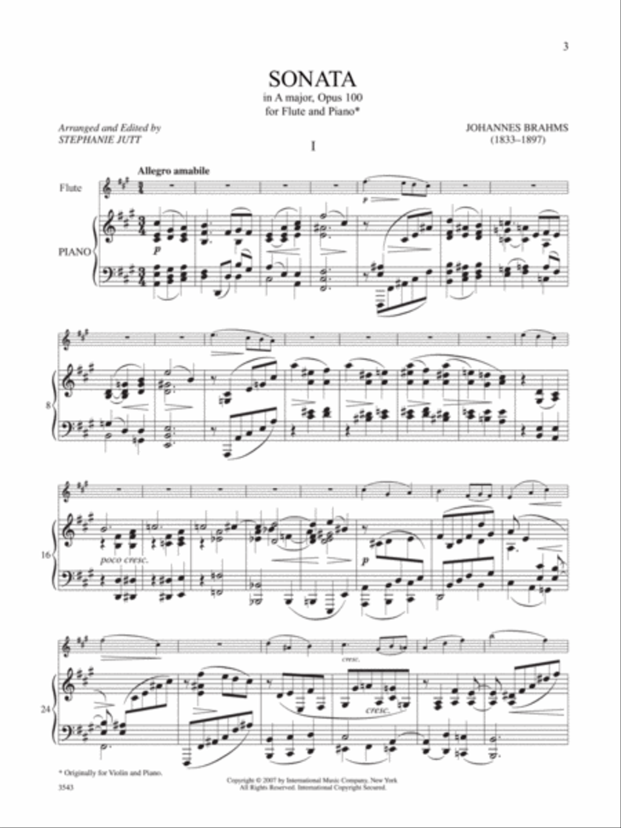 Sonata In A Major, Op. 100 Flute Solo scores gallery preview page 2