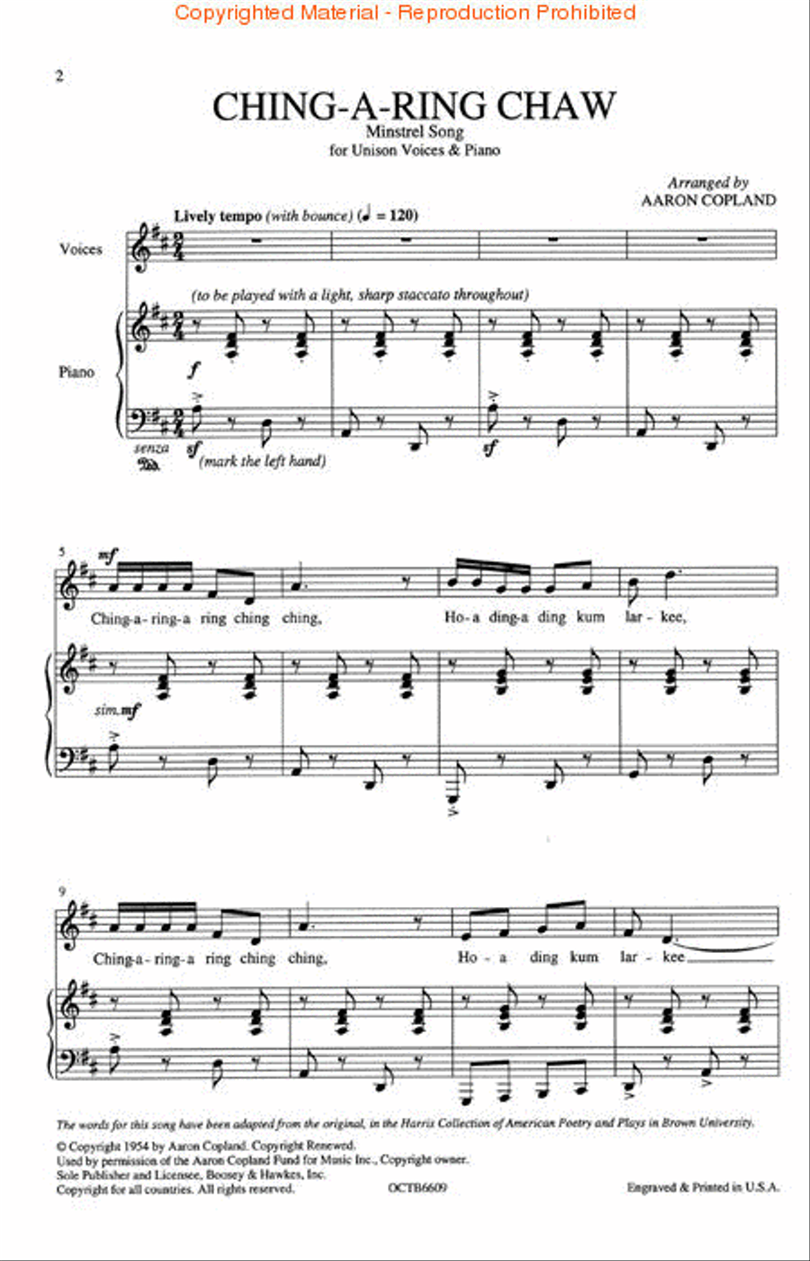Ching-a-Ring Chaw Unison Choir scores gallery preview page 2