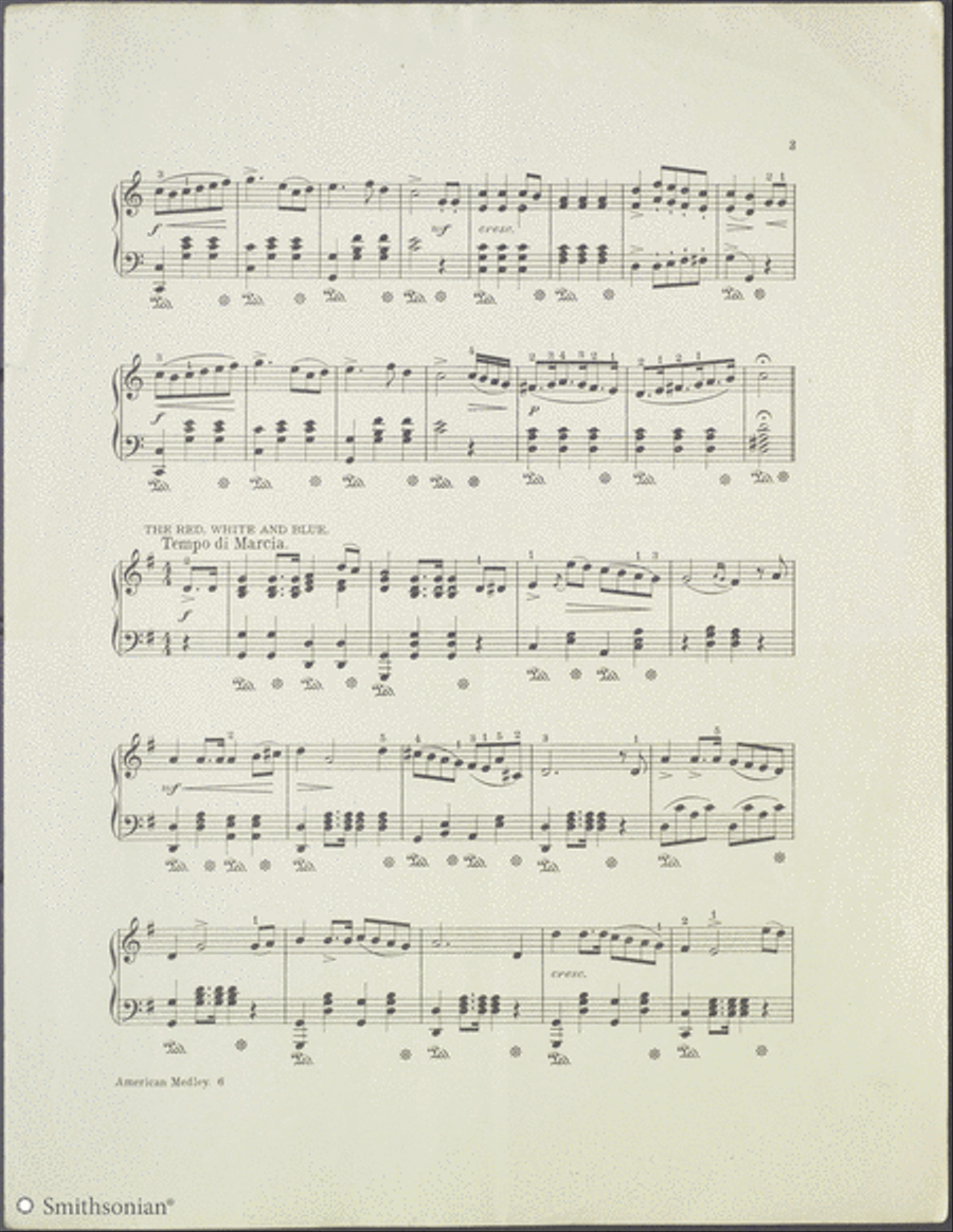 Music of the Union & American Medley Piano Solo scores gallery preview page 3