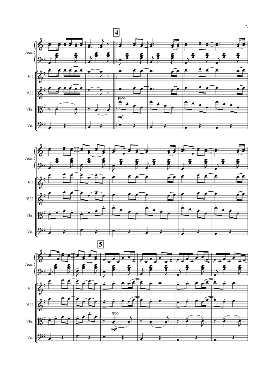 J Y Suis Jamais Alle String Quartet scores gallery preview page 3