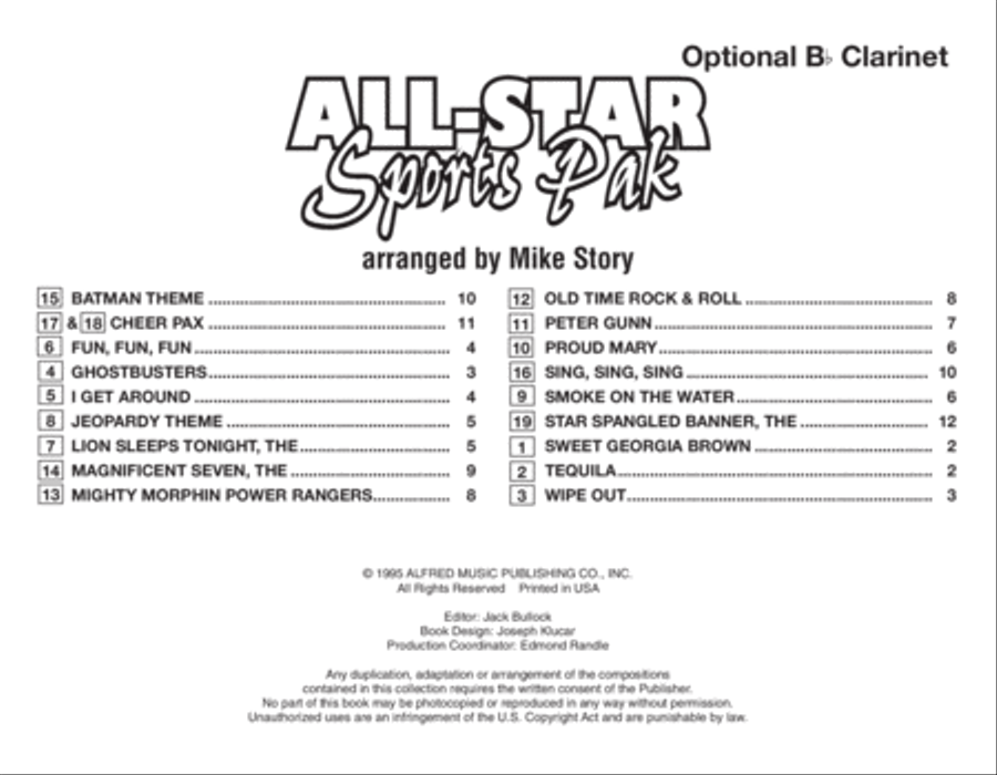 All-Star Sports Pak - Optional Bb Clarinet