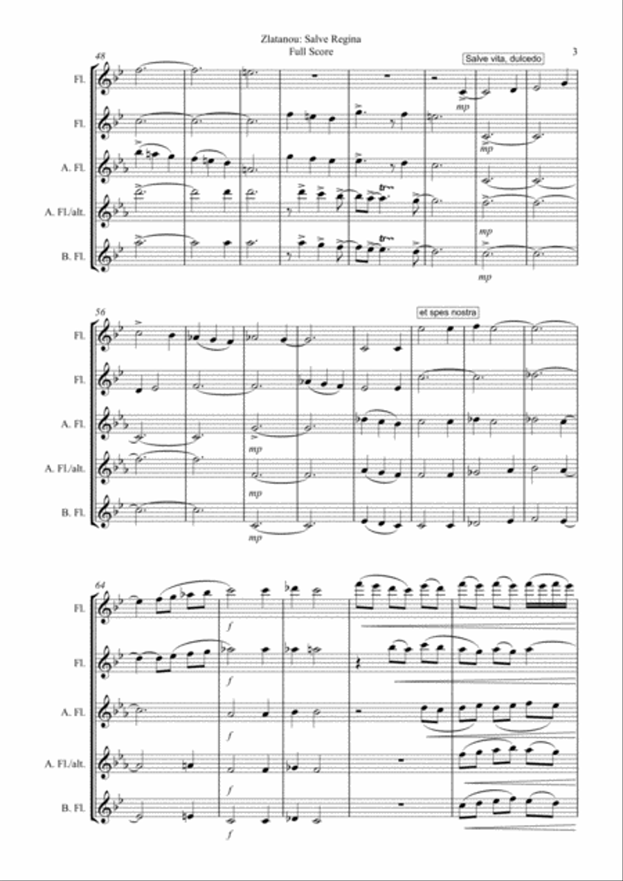 SALVE REGINA for flute Quartett image number null