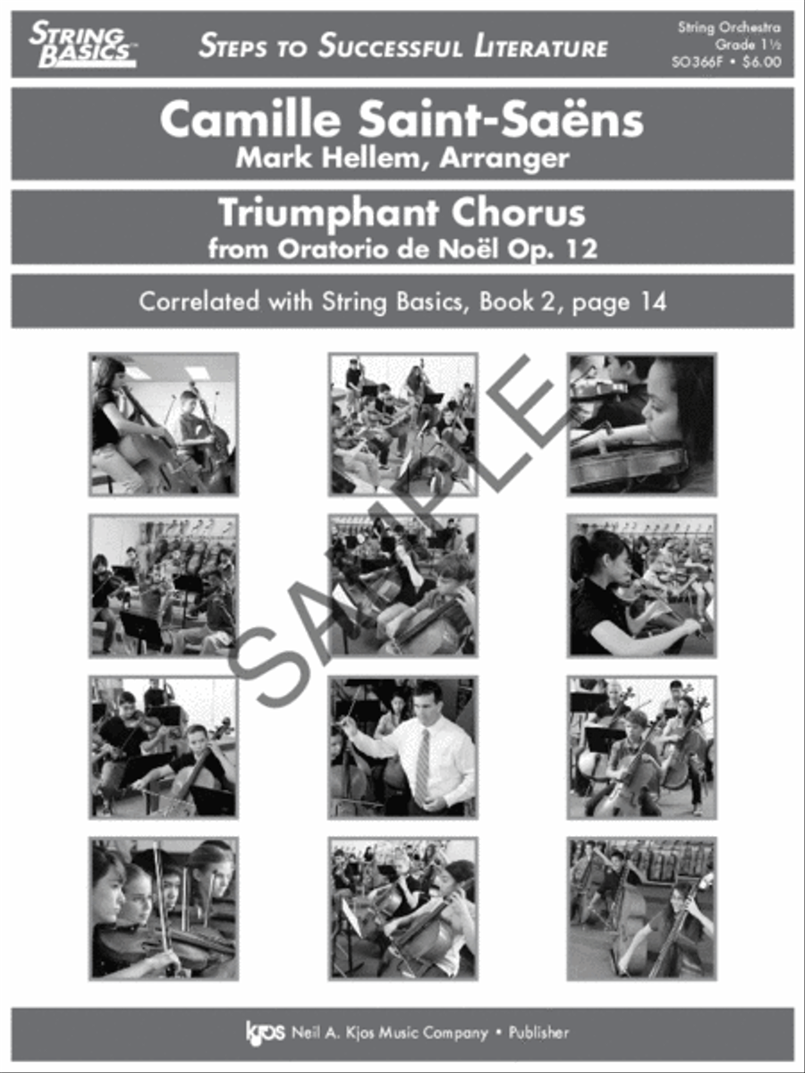 Triumphant Chorus (from Oratorio de Noel, Op. 12) - Score Choir scores gallery preview page 2