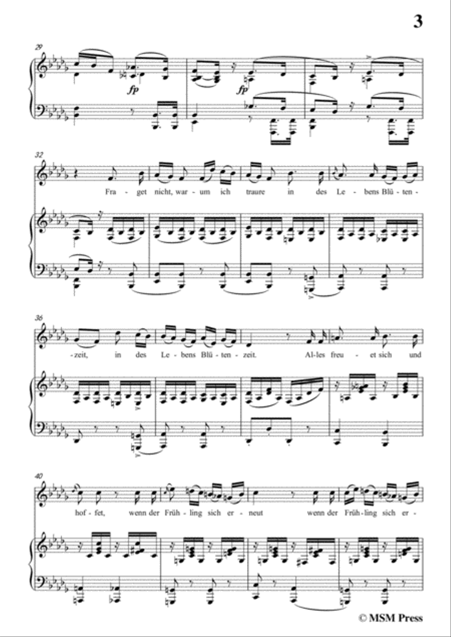 Schubert-Der Jüngling am Bache,Op.87 No.3,in b flat minor,for voice and piano Voice Solo scores gallery preview page 5