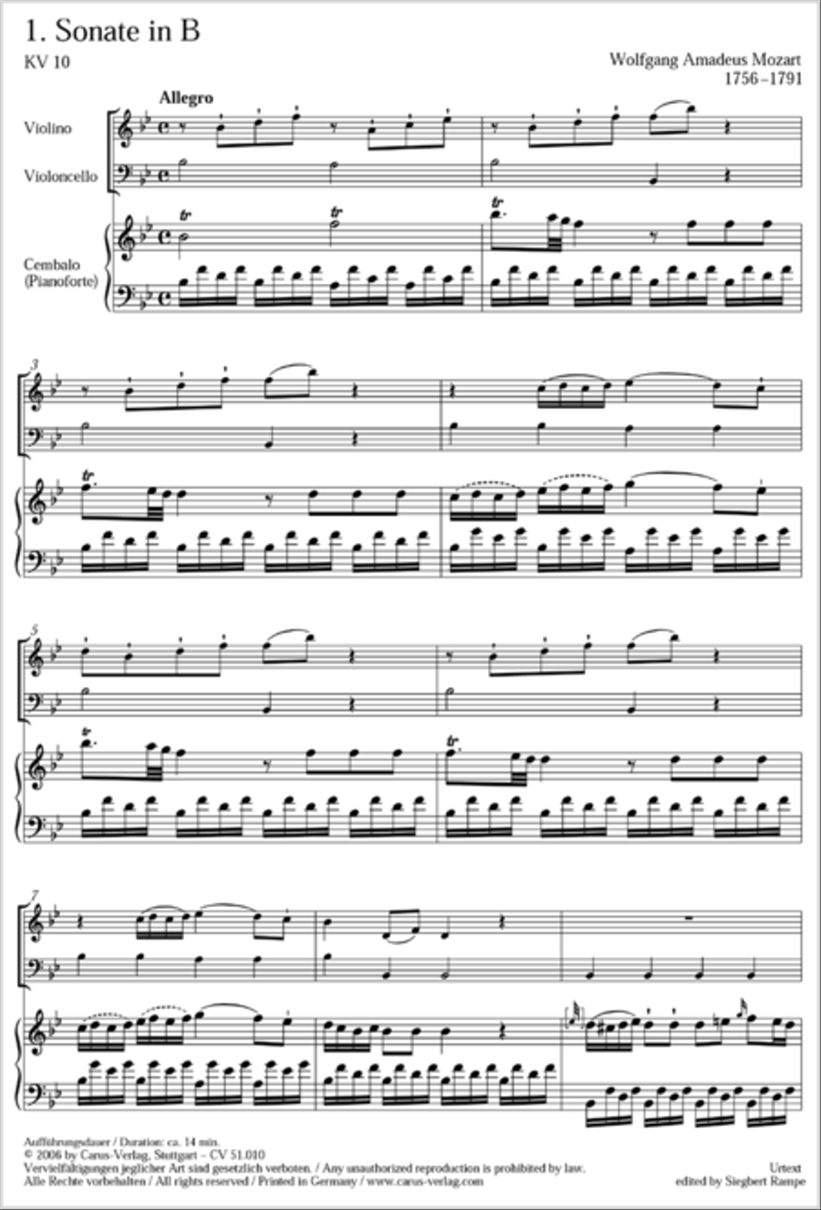 Trio Sonatas, K 10-15 Trio Sonatas, K 10-15 Flute scores gallery preview page 2