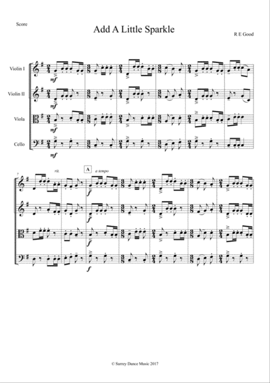 Add A Little Sparkle String Quartet scores gallery preview page 1