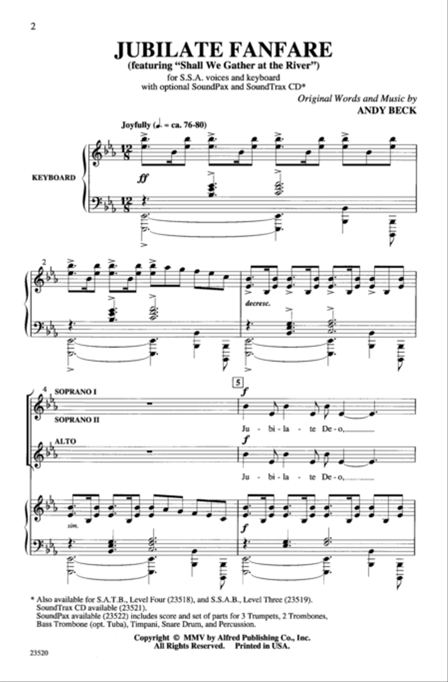 Jubilate Fanfare Women's Choir scores gallery preview page 2