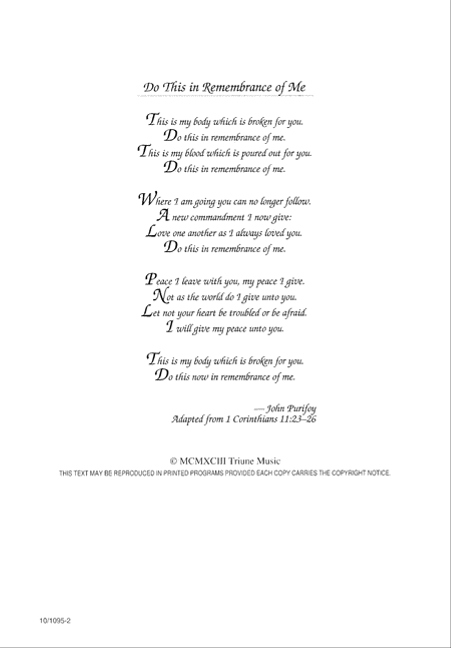 Do This in Remembrance of Me 4-Part scores gallery preview page 2