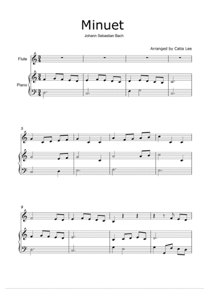 Minuet in C Major - Duet for Flute and Piano image number null