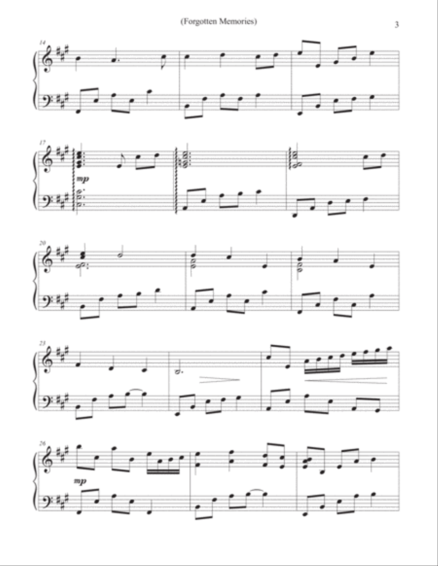 Forgotten Memories - Piano Solo Piano Solo scores gallery preview page 3