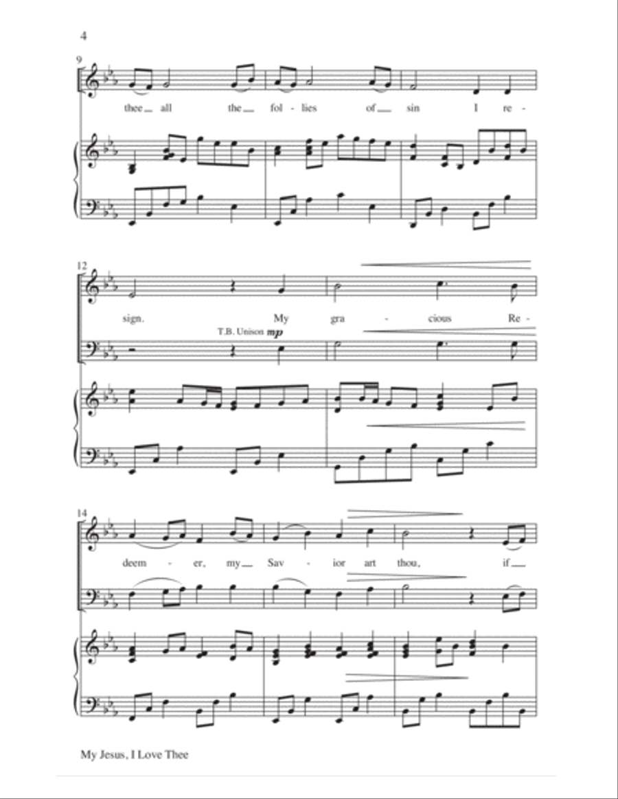 My Jesus, I Love Thee 4-Part scores gallery preview page 5