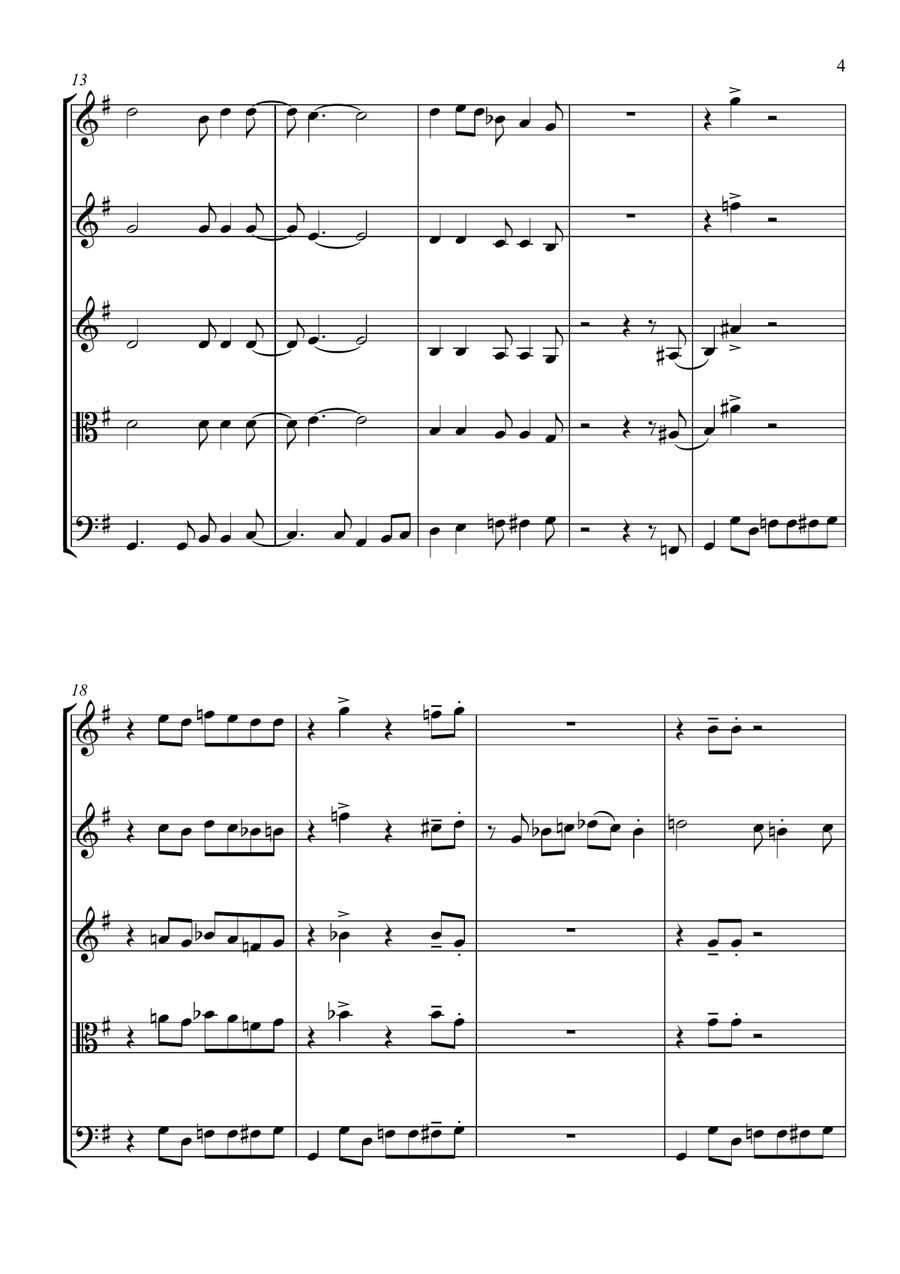 Children Go Where I Send Thee - For String Quartet String Quartet scores gallery preview page 5