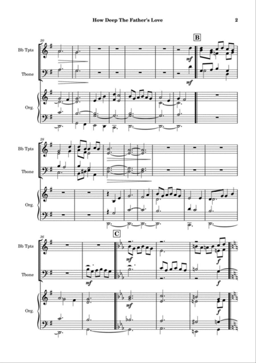 How Deep The Father's Love For Us Small Ensemble scores gallery preview page 4
