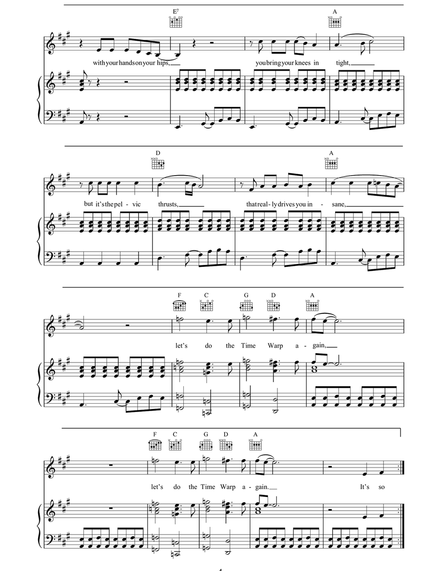 Time Warp Guitar scores gallery preview page 4