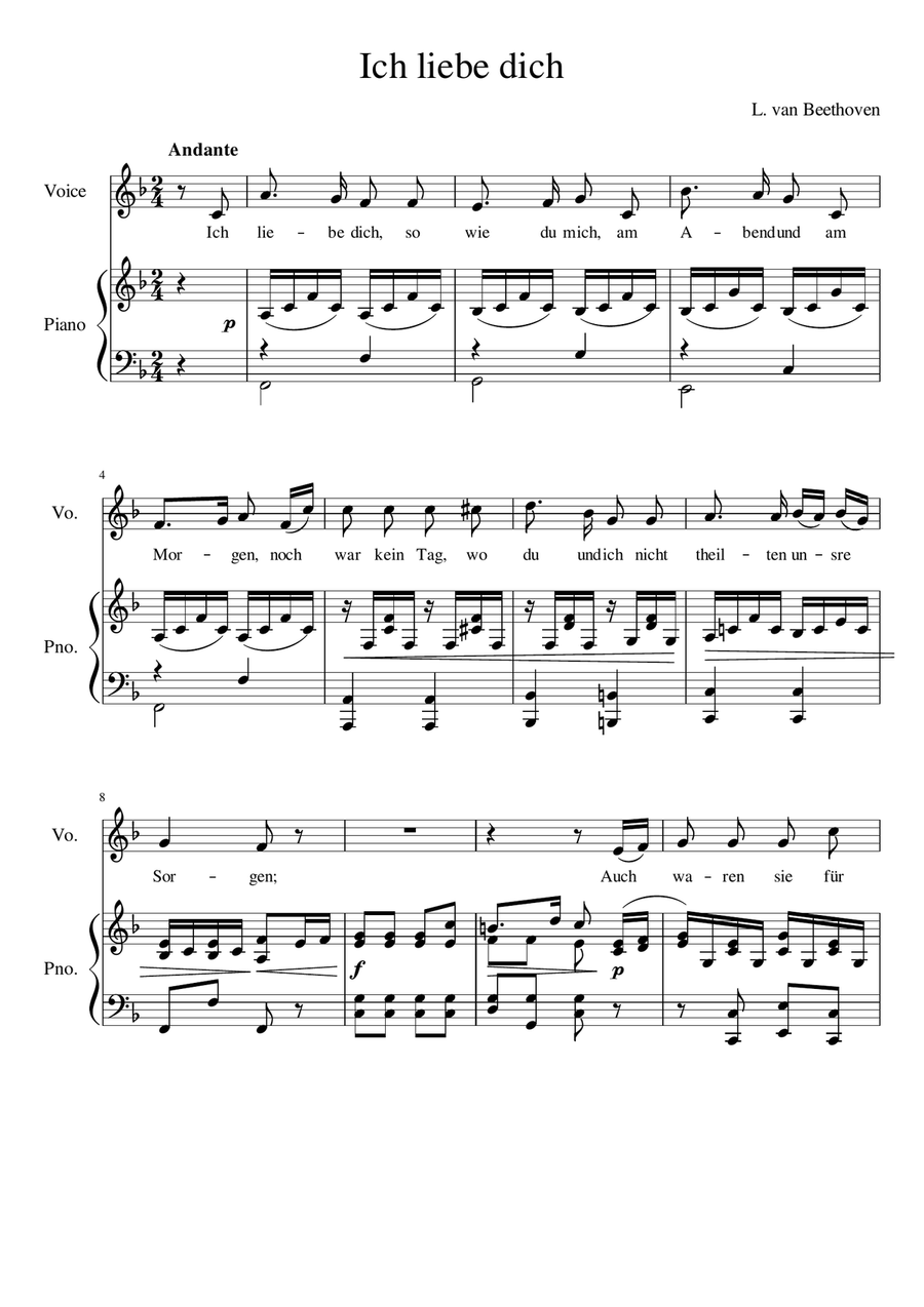 Ich liebe dich - F Major Voice Solo scores gallery preview page 2