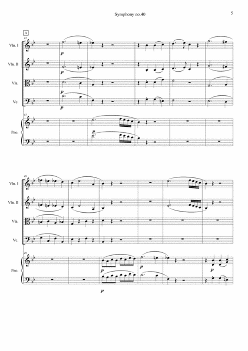 Symphony No. 40 in G minor, K. 550 Movement I (Hard Version)