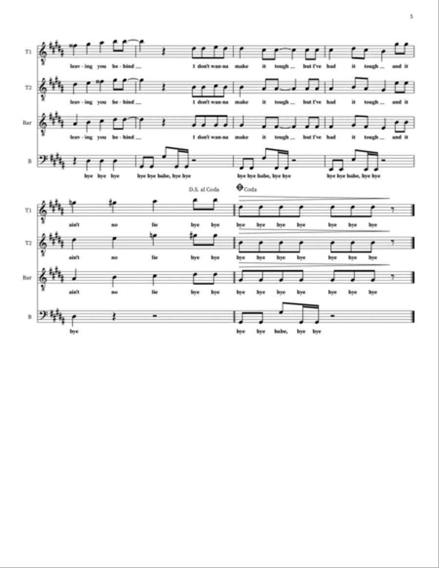 Bye Bye Bye TTBB scores gallery preview page 5