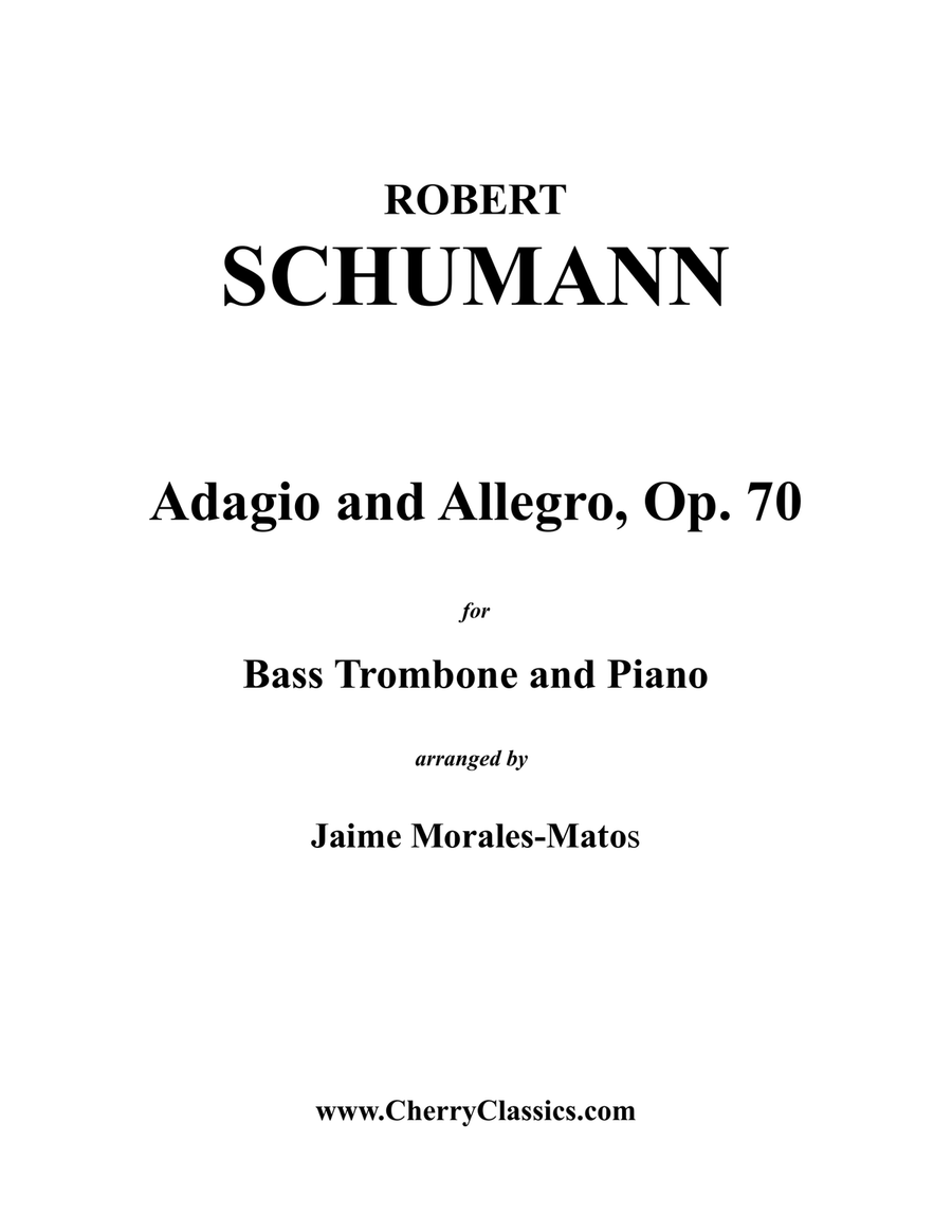 Adagio and Allegro for Bass Trombone and Piano Bass Trombone scores gallery preview page 1