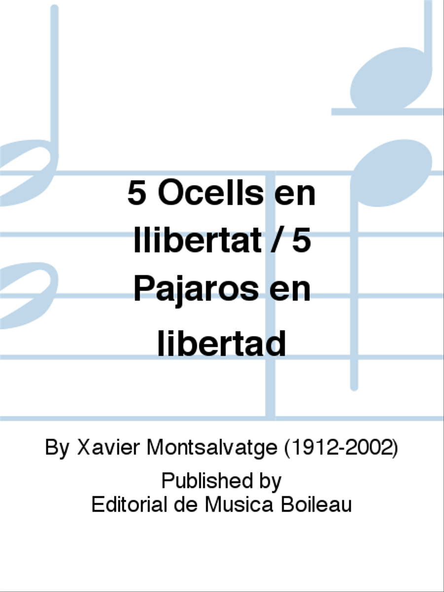 5 Ocells en llibertat / 5 Pajaros en libertad Piano Solo scores gallery preview page 1