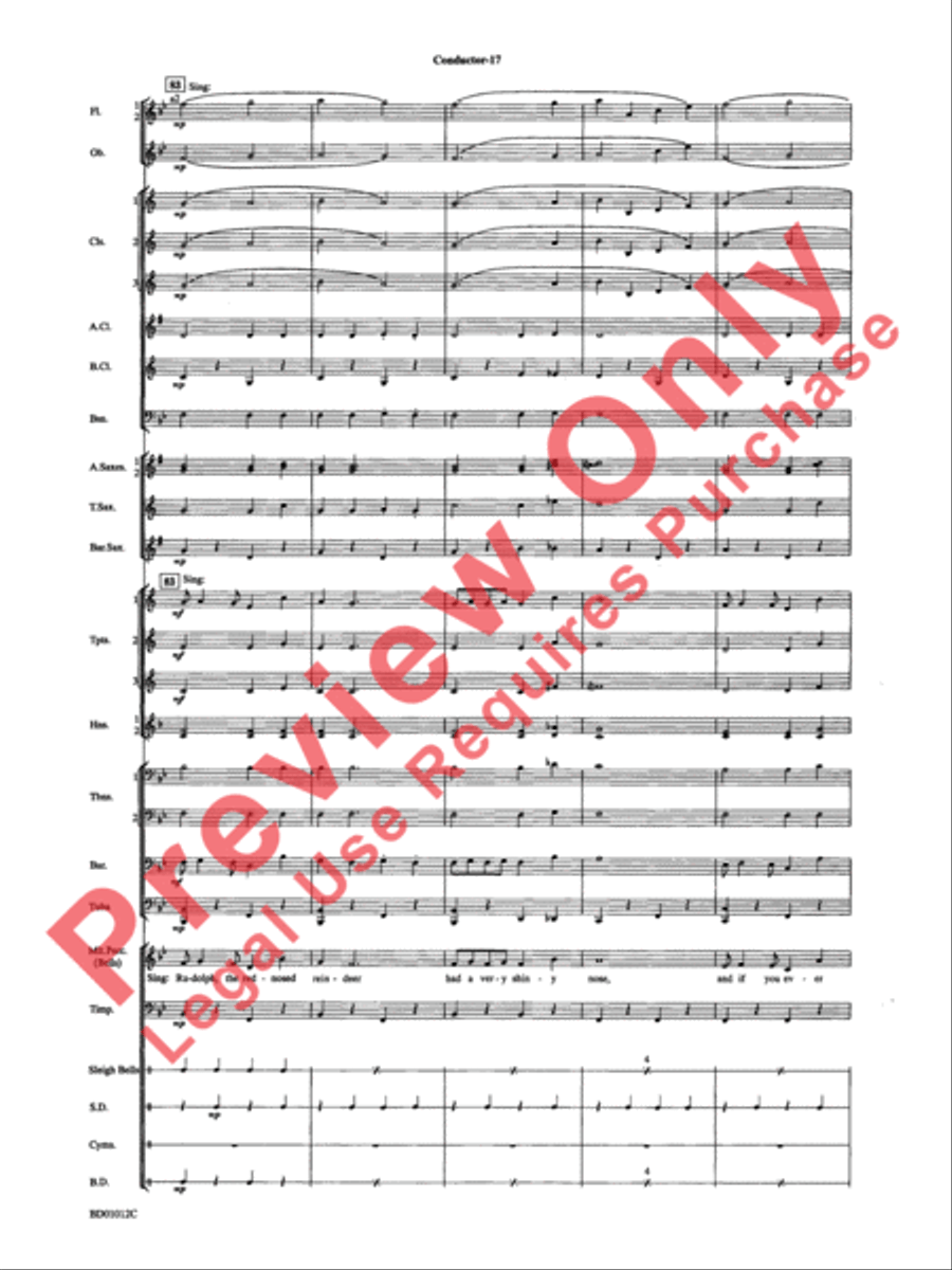 Christmas Pop Sing Along (for Concert Band with Audience Participation) Concert Band scores gallery preview page 19