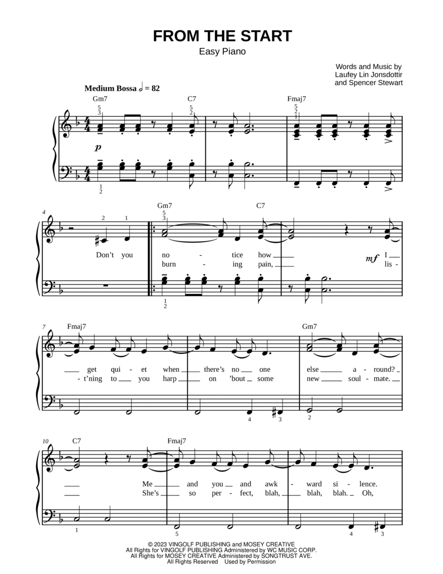From The Start Easy Piano scores gallery preview page 1