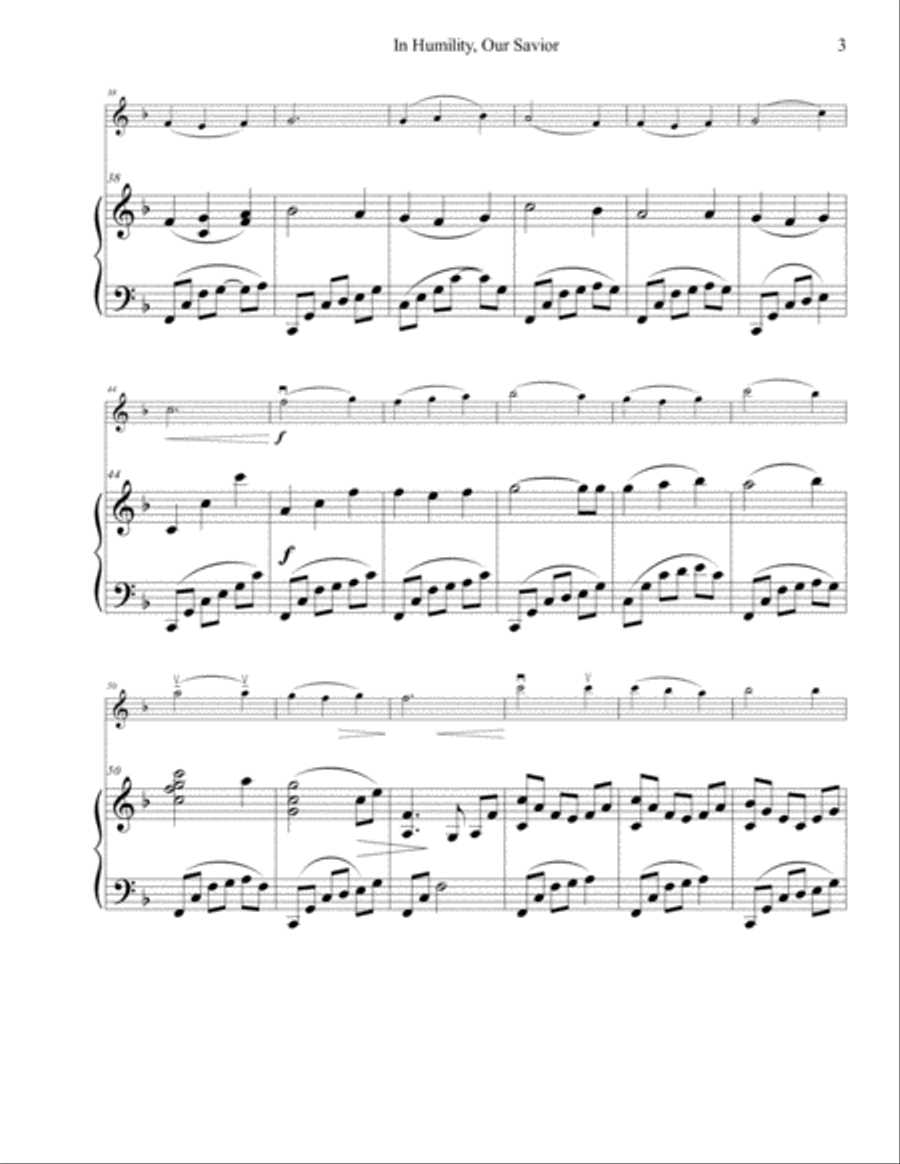 In Humility, Our Savior String Duet scores gallery preview page 3