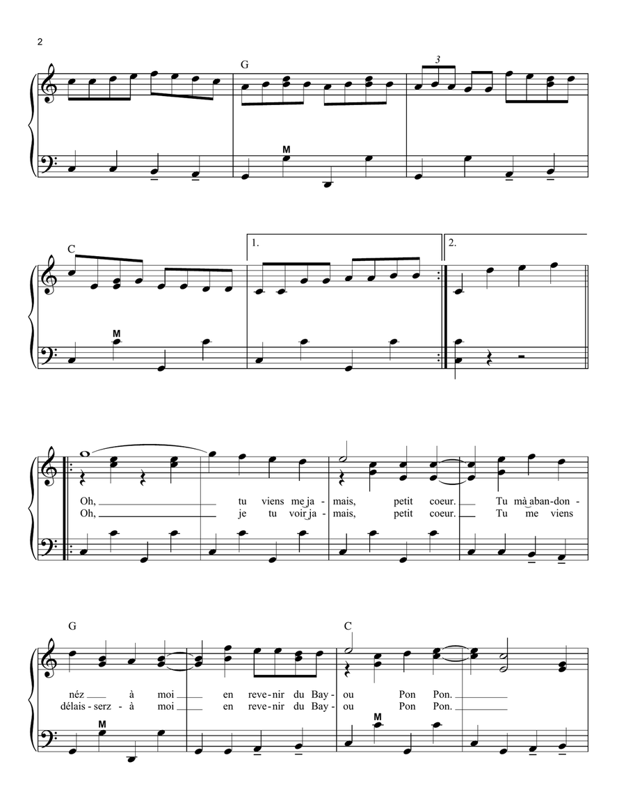 Bayou Pon Pon Piano scores gallery preview page 2